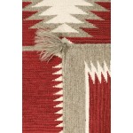Pasargad Home Navajo Style Hand-Woven Wool Red Area Rug- 3' 2" X 4'10"