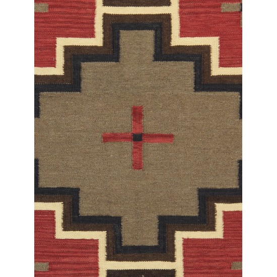 Pasargad Home Navajo Style Hand-Woven Wool Mocha Area Rug- 3' 0" X 5' 0"