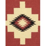 Pasargad Home Navajo Style Hand-Woven Wool Rust Area Rug- 2' 1" X 3' 1"