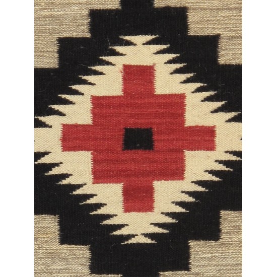 Pasargad Home Navajo Style Hand-Woven Wool Beige Area Rug- 2' 1" X 3' 0"