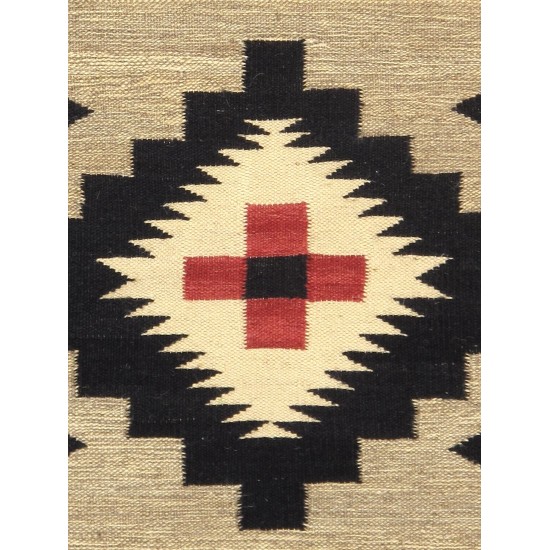 Pasargad Home Navajo Style Hand-Woven Wool Beige Area Rug- 2' 0" X 3' 0"