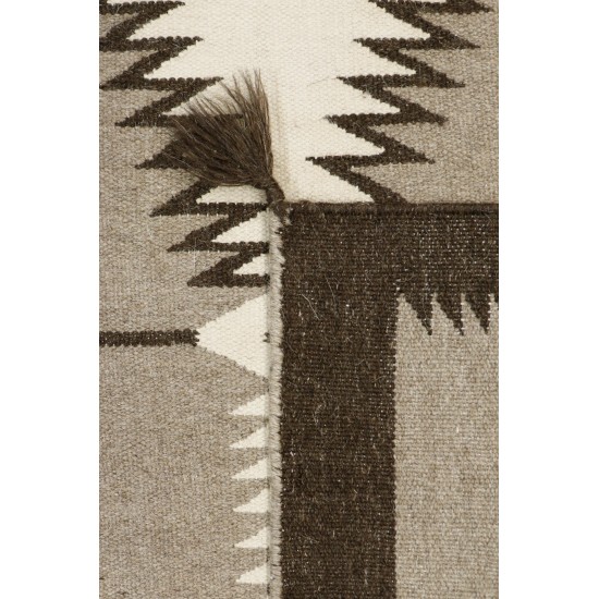 Pasargad Home Navajo Style Hand-Woven Wool Mocha Area Rug- 2'11" X 4'10"