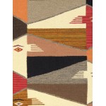 Pasargad Home Navajo Style Hand-Woven Wool Charcoal Area Rug- 3' 0" X 4'11"