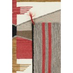 Pasargad Home Navajo Style Hand-Woven Wool Charcoal Area Rug- 3' 0" X 4'11"