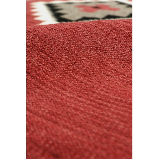 Pasargad Home Navajo Style Hand-Woven Wool Red Area Rug- 3' 1" X 5' 0"