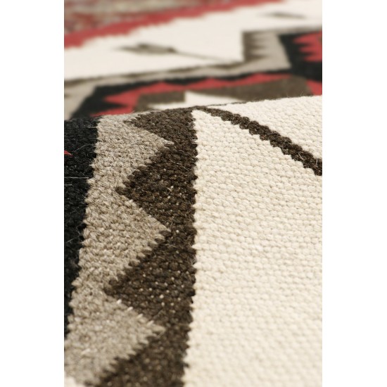 Navajo Style Hand-Woven Wool Ivory Area Rug- 3' 1" X 4'11" PNT-261 3x5