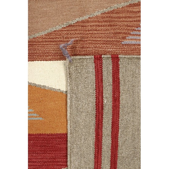 Navajo Style Hand-Woven Wool Mocha Area Rug- 3' 0" X 4'11" PNT-263 3x5