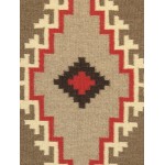 Pasargad Home Navajo Style Hand-Woven Wool Mocha Area Rug- 2' 6" X 3'11"