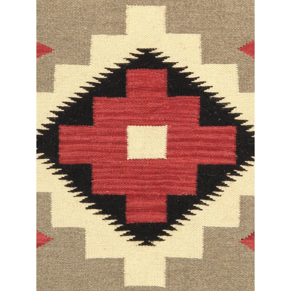 Pasargad Home Navajo Style Hand-Woven Wool Mocha Area Rug- 2' 5" X 4' 2"