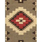 Pasargad Home Navajo Style Hand-Woven Wool Mocha Area Rug- 2' 7" X 4' 0"