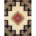 Pasargad Home Navajo Style Hand-Woven Wool Mocha Area Rug- 4' 2" X 6' 0"