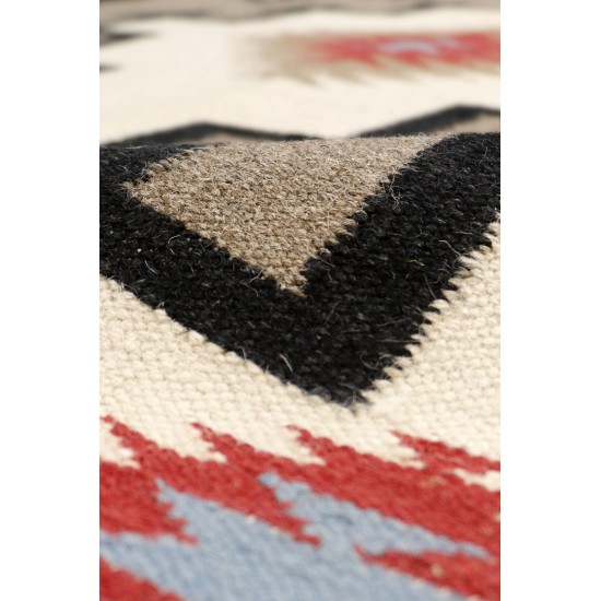 Pasargad Home Navajo Style Hand-Woven Wool Mocha Area Rug- 4' 2" X 6' 0"