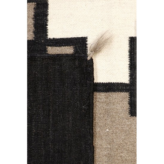 Pasargad Home Navajo Style Hand-Woven Wool Mocha Area Rug- 4' 2" X 6' 0"