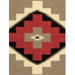 Pasargad Home Navajo Style Hand-Woven Wool Mocha Area Rug- 4' 0" X 6' 1"