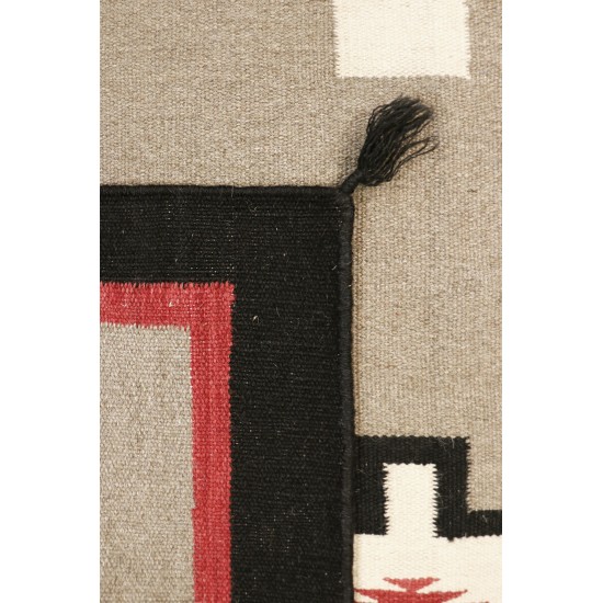Pasargad Home Navajo Style Hand-Woven Wool Mocha Area Rug- 4' 0" X 6' 1"