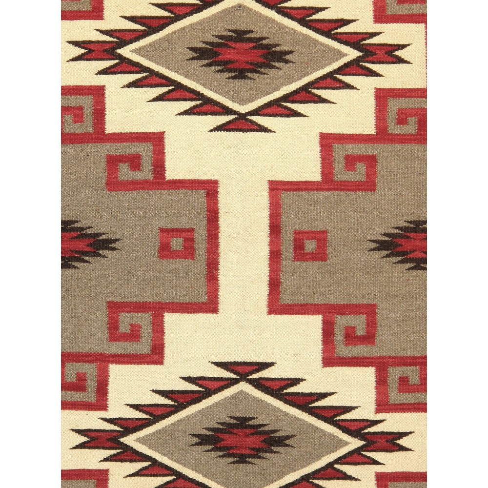 Navajo Style Hand-Woven Wool Mocha Area Rug- 3'11" X 5'11" PNT-279 4x6