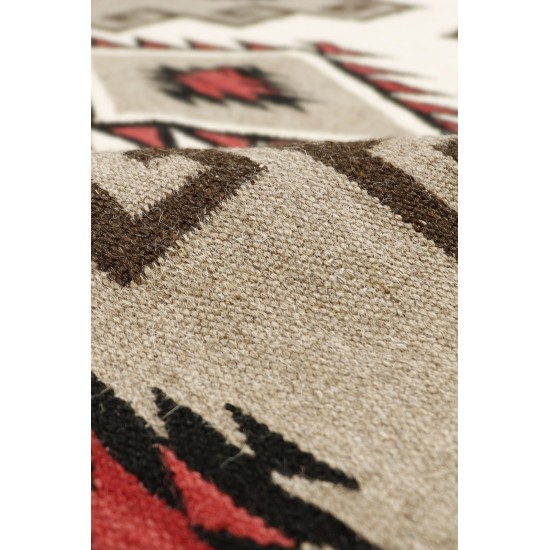 Navajo Style Hand-Woven Wool Mocha Area Rug- 3'11" X 5'11" PNT-280 4x6