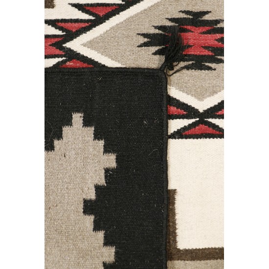 Navajo Style Hand-Woven Wool Mocha Area Rug- 3'11" X 5'11" PNT-280 4x6