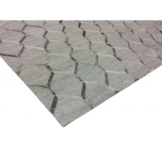 Pasargad Home Galaxy Cowhide Silver Area Rug-10' 0" X 14' 0"