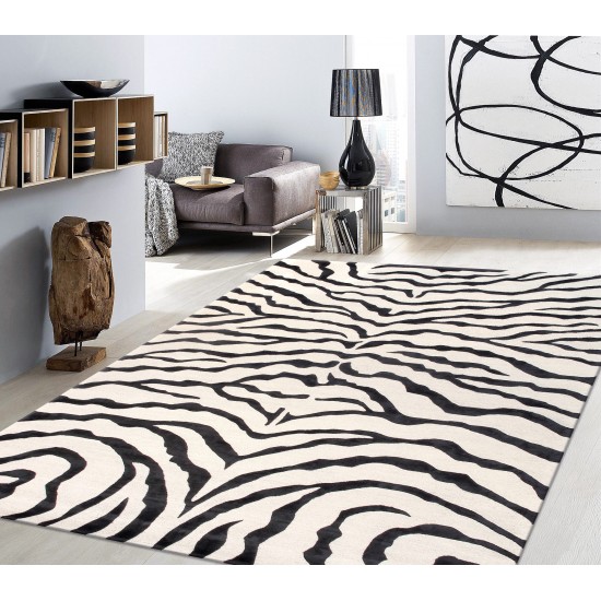 Pasargad Home Edgy Hand-Tufted Silk & Wool Area Rug- 4' 0" X 6' 0" PVCSK-05 4x6