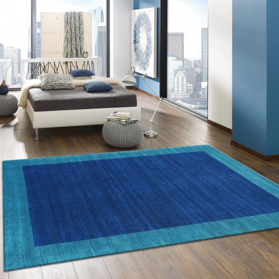 Gramercy Hand-Loomed Silk & Wool Blue Area Rug- 8' 9" X 11' 9" AR-01B 9x12