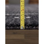 Pasargad Home Gramercy Hand-Loomed Silk & Wool Charcoal Area Rug- 5' 0" X 7' 0"