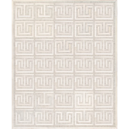 Pasargad Home Galaxy Cowhide & Silk Multicolor Area Rug- 4' 0" X 6' 0"