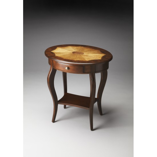 Jeanette Cherry Oval Accent Table, 532024