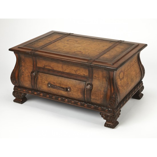 Vasco Bombe Old World Map Trunk Table, 553070