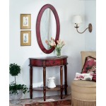 Mozart Red Hand Painted Demilune Console Table, 667065