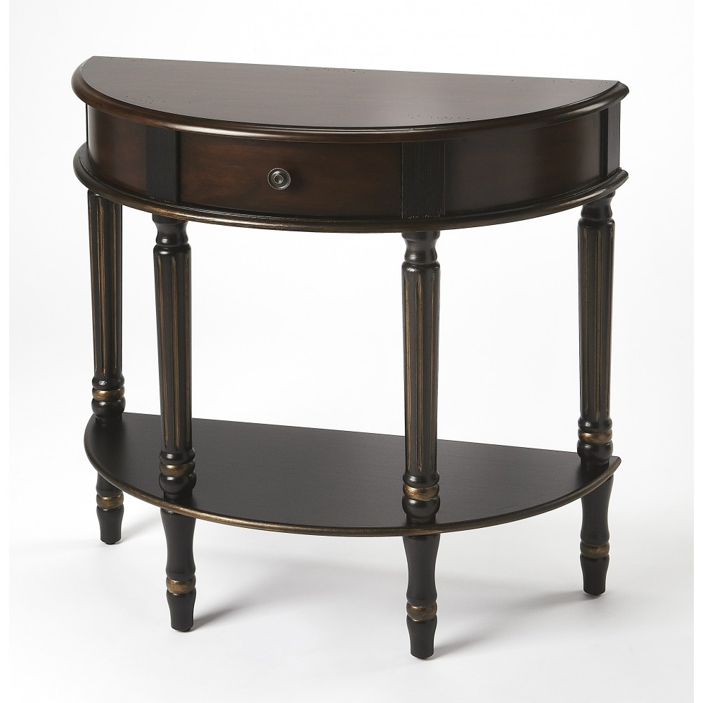 Mozart Café Noir Demilune Console Table, 667104