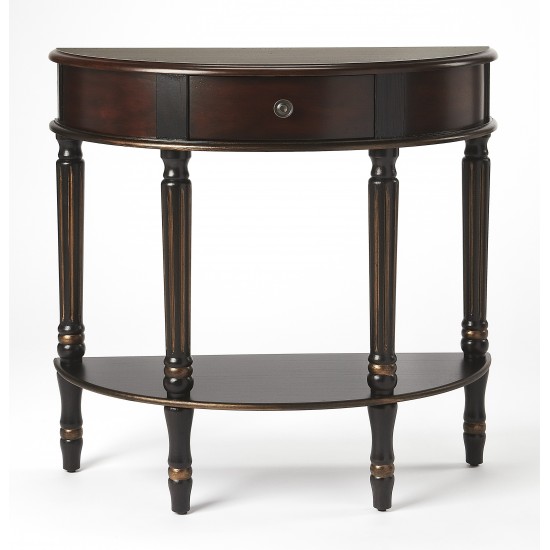 Mozart Café Noir Demilune Console Table, 667104