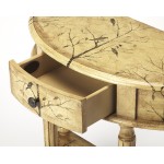 Mozart Winter Forest Painted Demilune Console Table, 667130