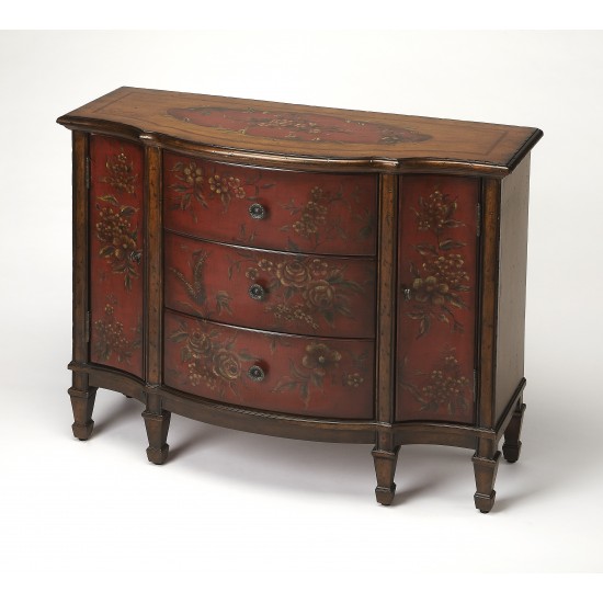 Sheffield Red Hand Painted Console Cabinet, 674065