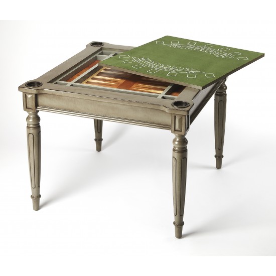 Vincent Silver Satin Multi Game Table, 837148
