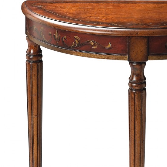 Bellini Cherry & Red Hand Painted Demilune Console Table, 889176