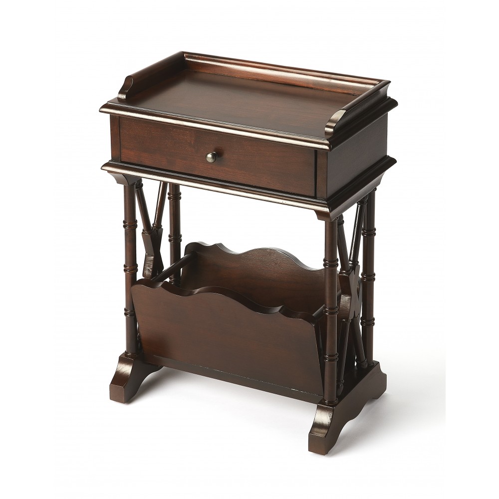 Cummings Cherry Storage End Table, 999024 Cummings Cherry Storage End Table, 999024