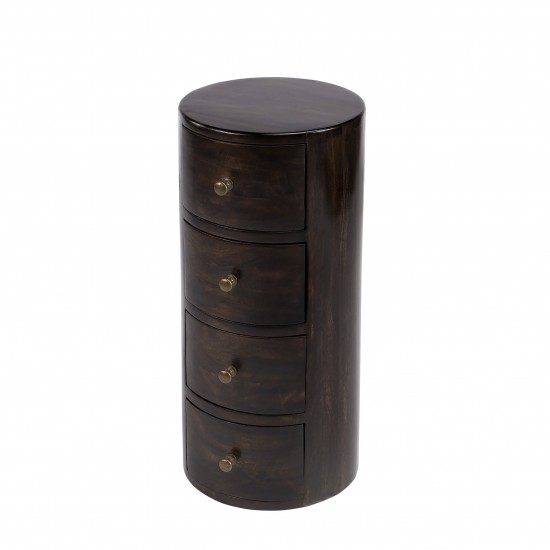 Liam Dark Brown Wood End Table with Storage, 1176117