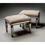 Celeste Upholstered Mirrored Vanity Bench, 1214146