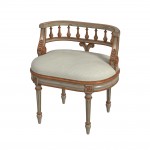 Hathaway Cream & Gold Painted Vanity Seat, 1218221