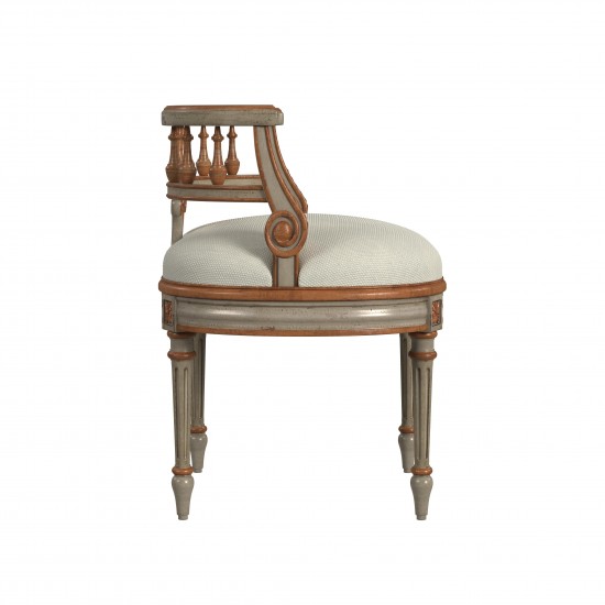 Hathaway Cream & Gold Painted Vanity Seat, 1218221