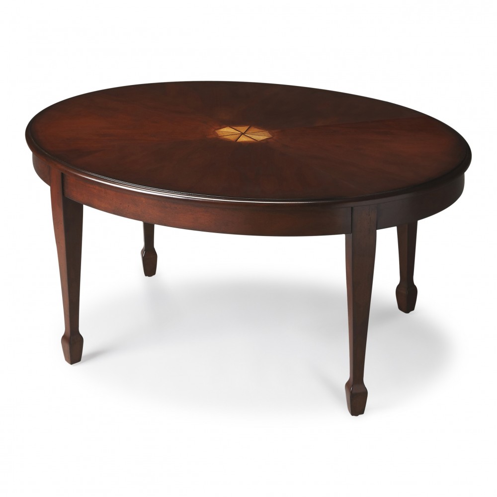 Clayton Cherry Oval Coffee Table, 1234024 Clayton Cherry Oval Coffee Table, 1234024