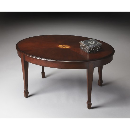 Clayton Cherry Oval Coffee Table, 1234024