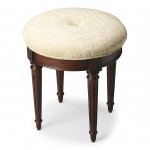 Bernadette Dark Brown Upholstered Vanity Stool, 1250024