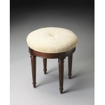 Bernadette Dark Brown Upholstered Vanity Stool, 1250024