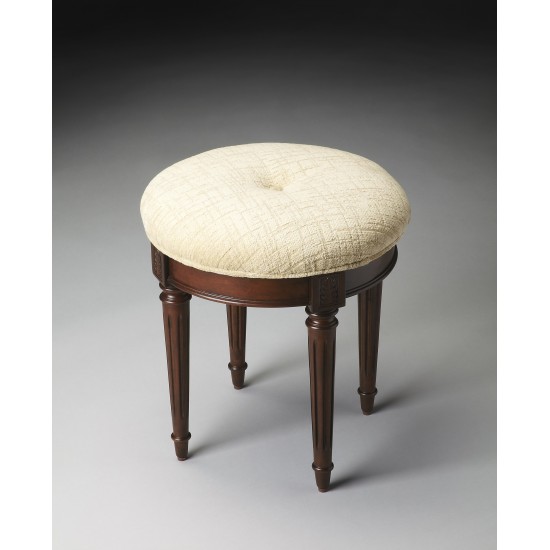 Bernadette Dark Brown Upholstered Vanity Stool, 1250024