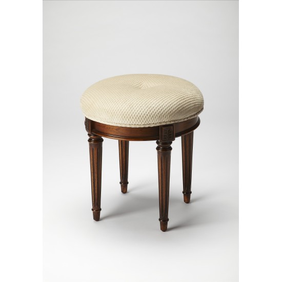 Bernadette Brown Upholstered Vanity Stool, 1250101