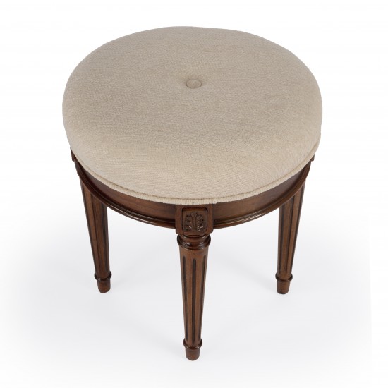 Bernadette Brown Upholstered Vanity Stool, 1250101