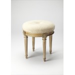 Bernadette Driftwood Upholstered Vanity Stool, 1250247
