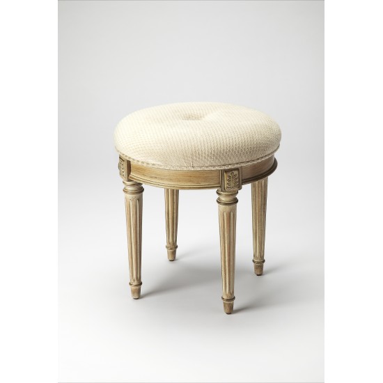 Bernadette Driftwood Upholstered Vanity Stool, 1250247